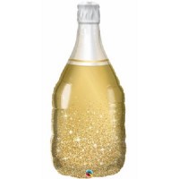 Шар фигура Бутылка шампанского золотая